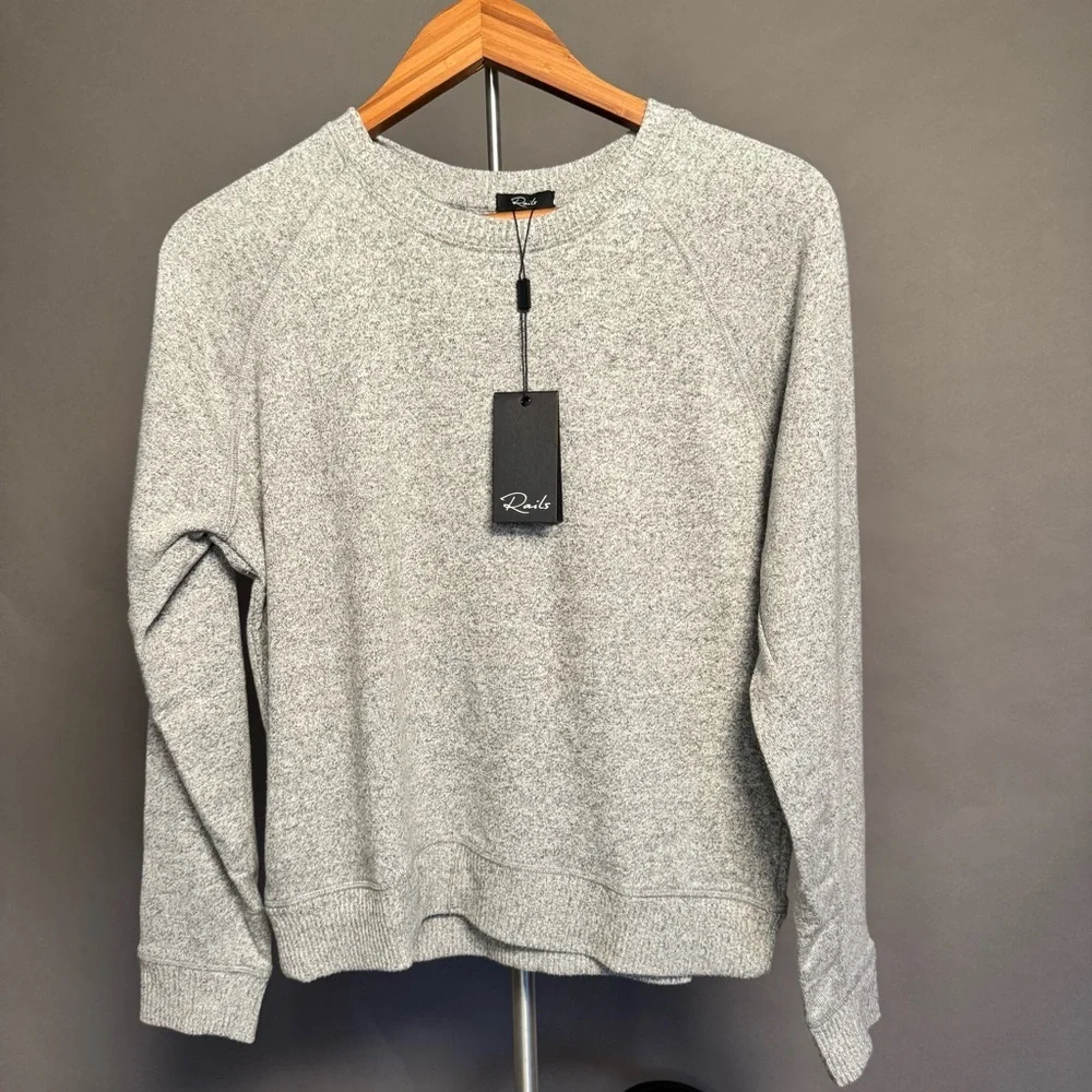 NWT • RAILS • Women’s Callahan Crewneck Sweater • Melange Grey / Gray • XS - Picture 6 of 14